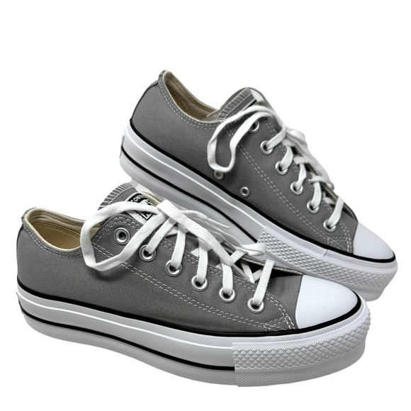 Converse Shoes - Converse Ctas Lift Platform Low Top Shoe Gray Canvas Women Size Sneakers A07573F